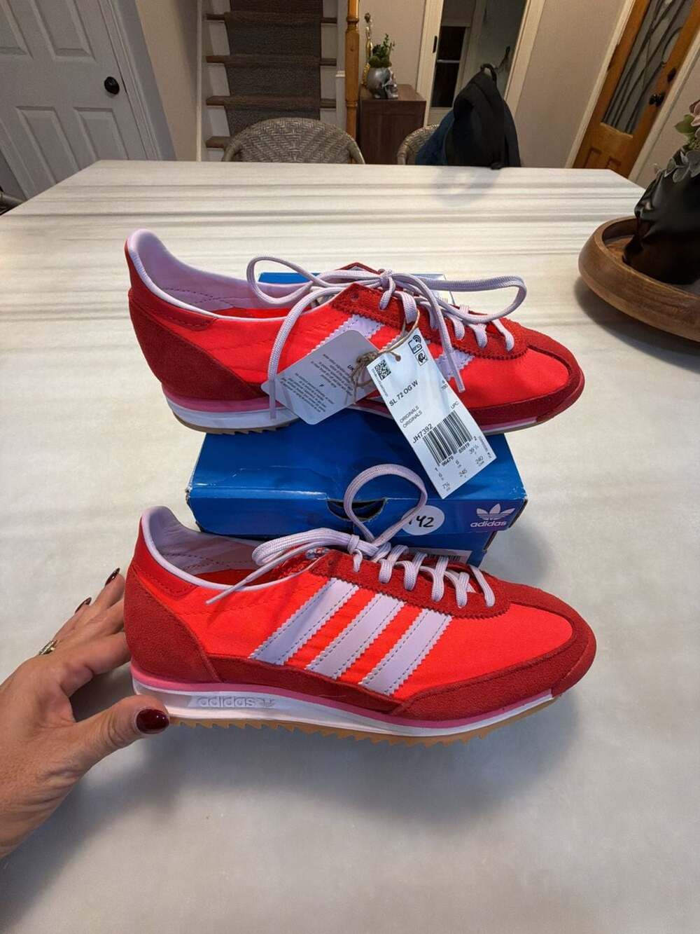 Adidas SL 72 OG W Size 7.5 Solar Red Lavender Sneakers